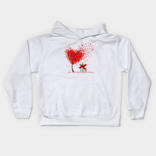 Happy Valentine's Day Heart Tree Love Samoyed Kids Hoodie